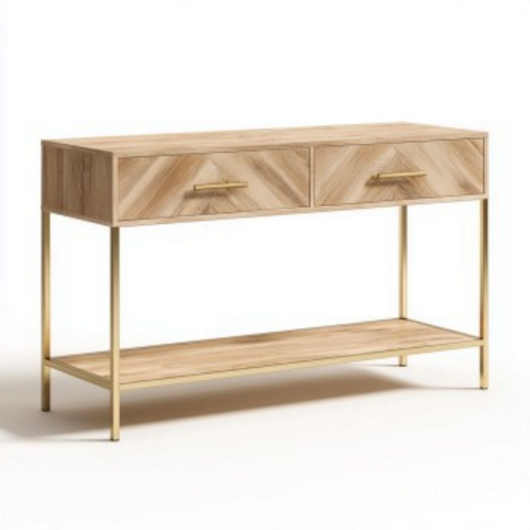 Console tafel van hout en metaal voor de hal - 120 x 40 x 80