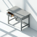 Bureau van grijs hout voor een werkruimte met lade - 120 x 60 x 75