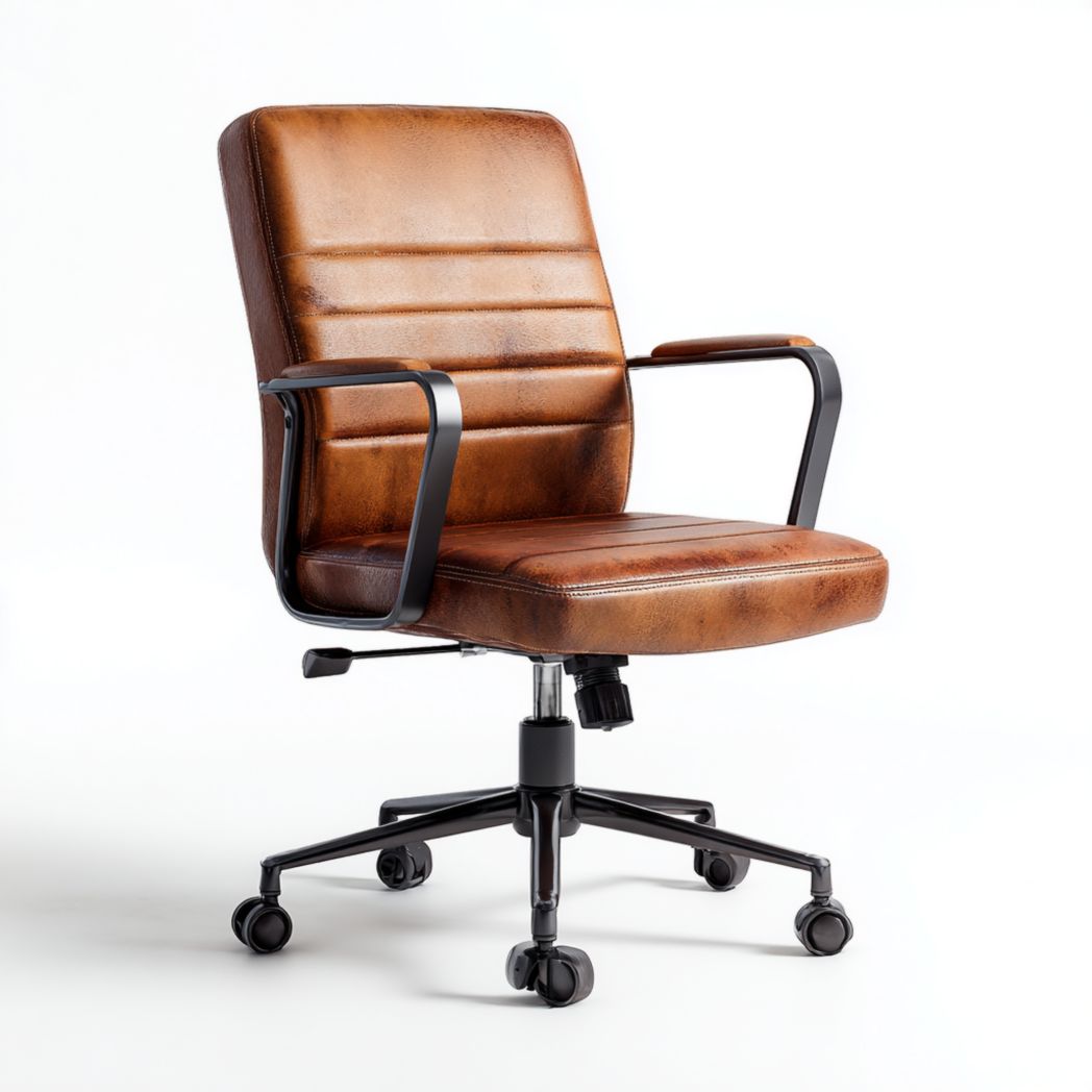 Bureau stoel van echt leer voor kantoor - 60 x 60 x 90