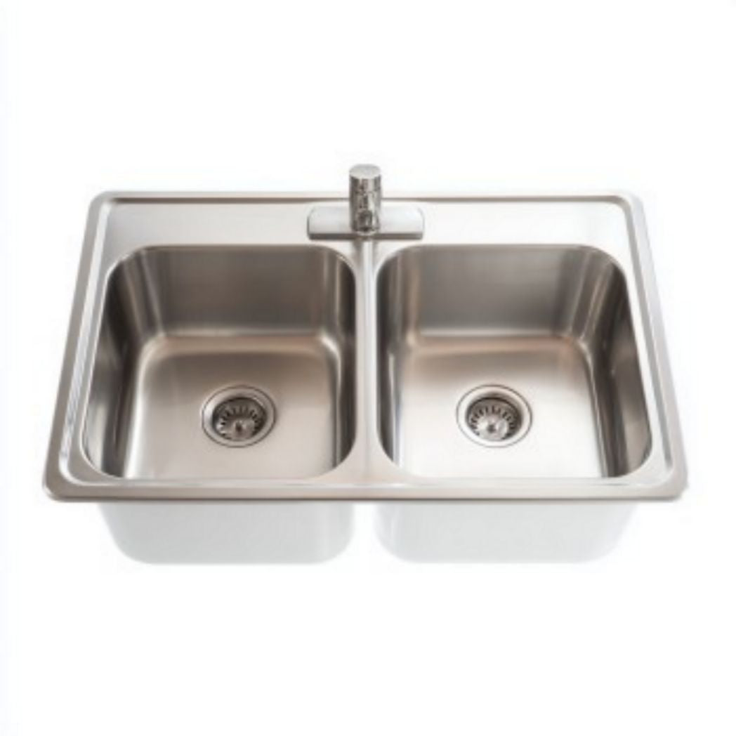 Dubbele RVS Spoelbak voor in de keuken - 80 x 50 x 20