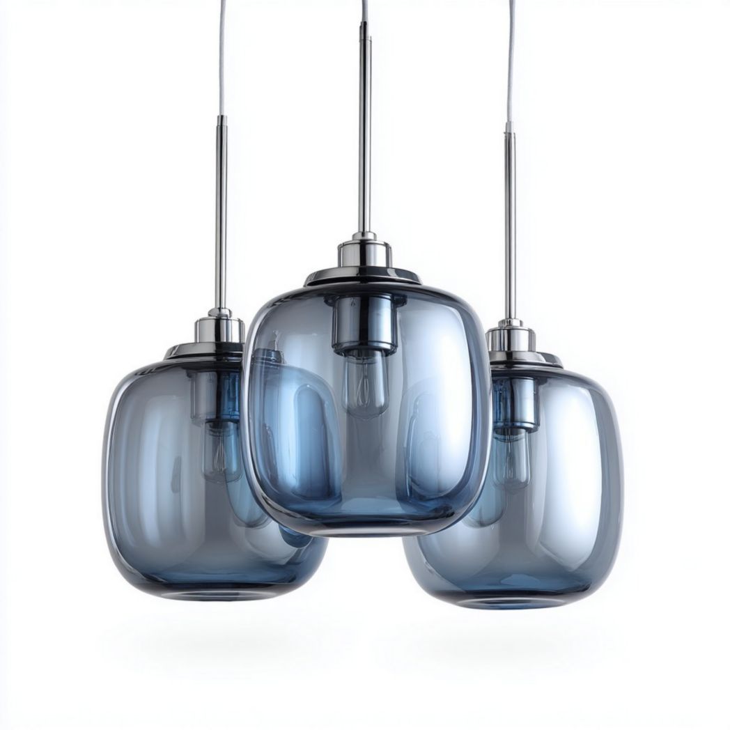 Hanglamp van transparant glas voor de eetkamer - 20 x 20 x 30