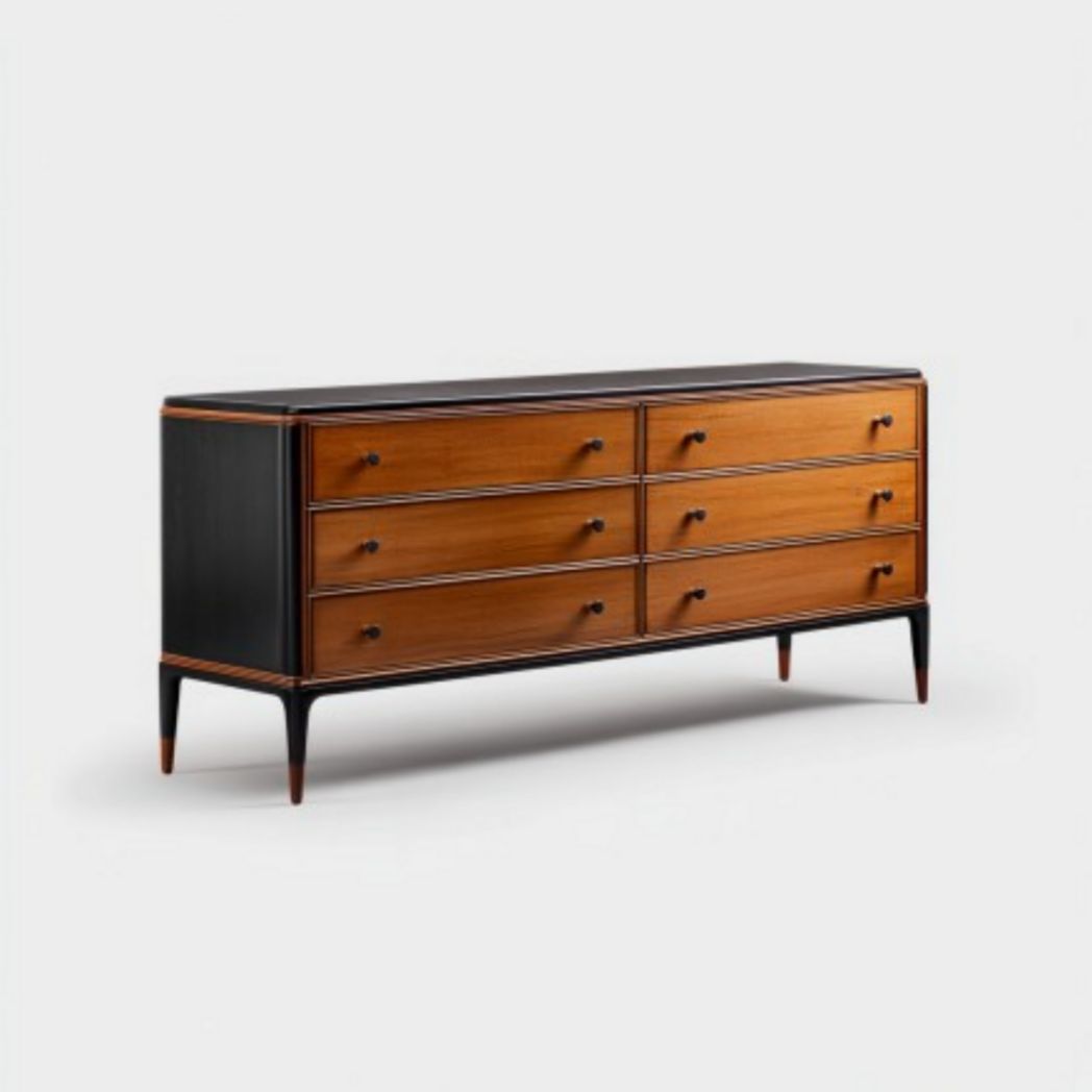 Dressoir van hout voor de slaapkamer met zes laden - 150 x 40 x 75
