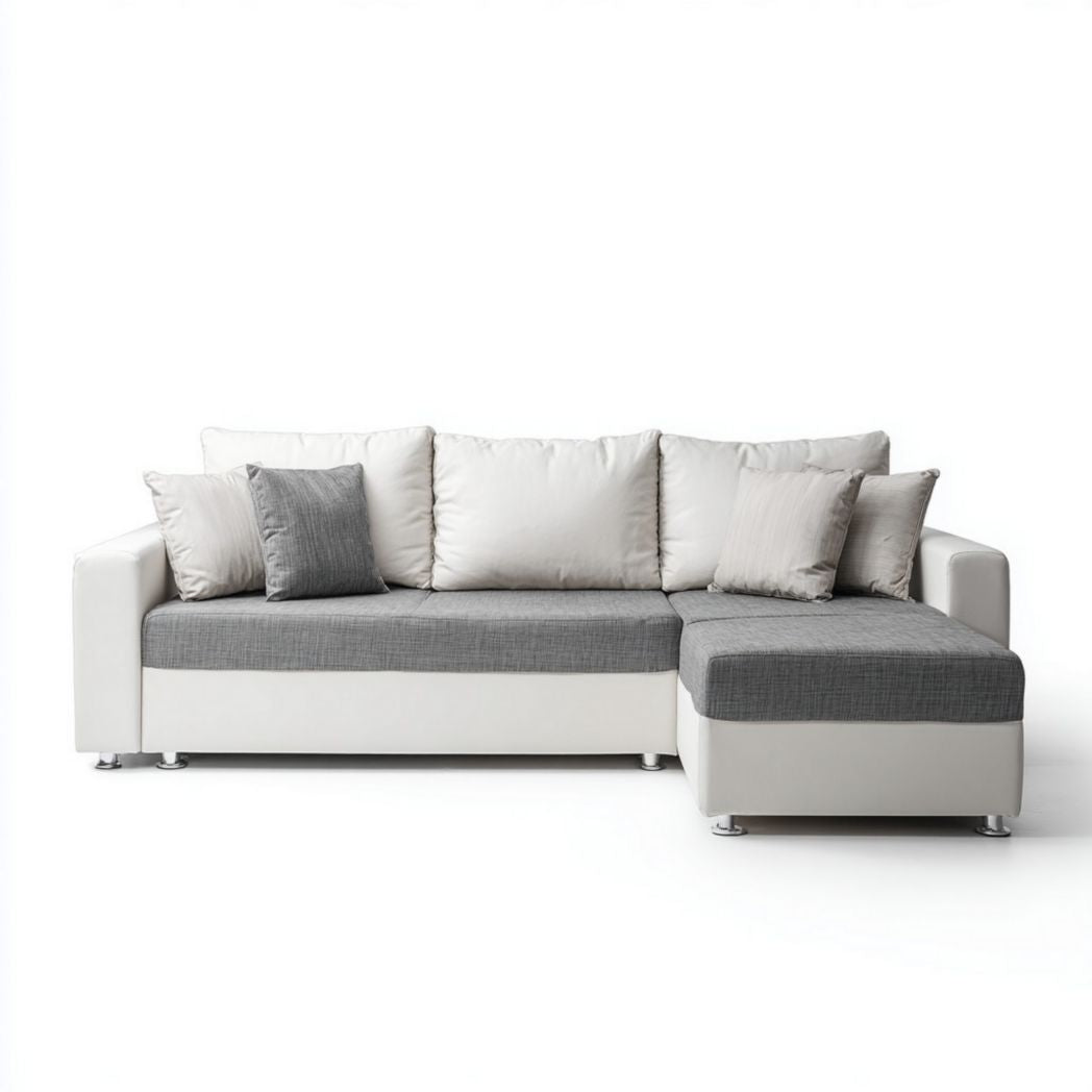 Hoekbank van stof voor de woonkamer met slaapfunctie - 230 x 150 x 90